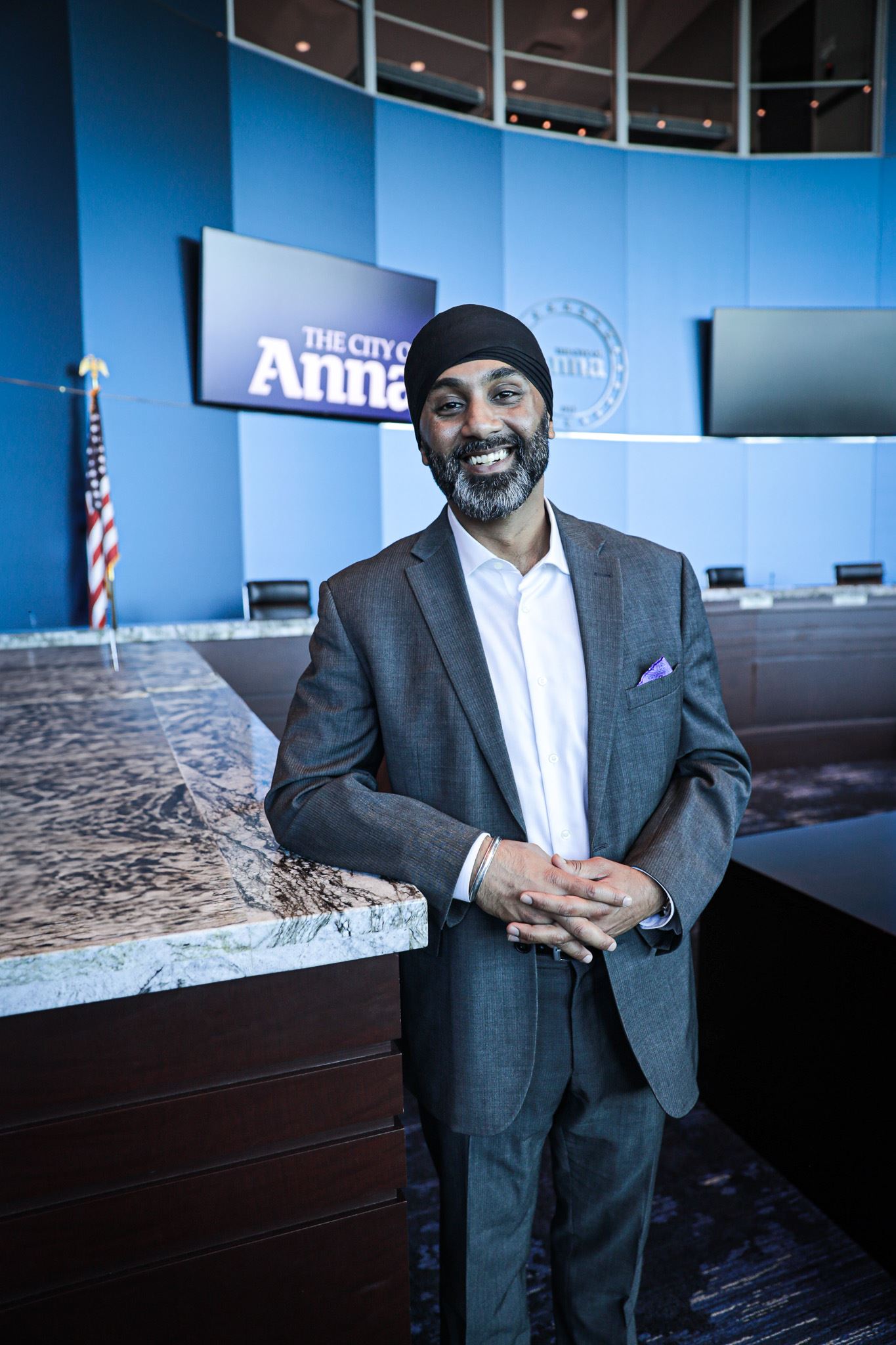 Manny Sing Council photo in Anna Council Chambers