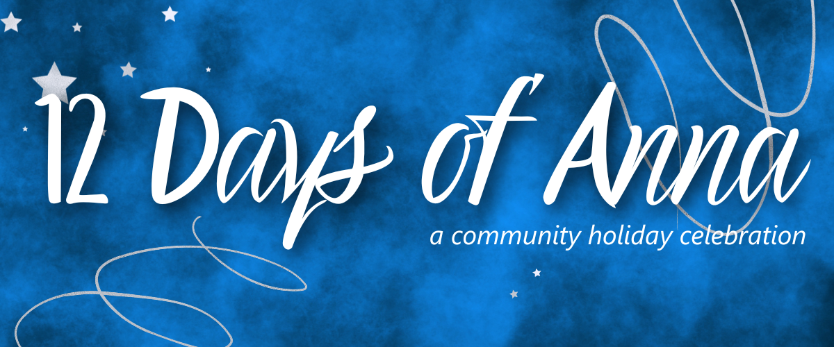 12 days of anna graphic, blue and silver
